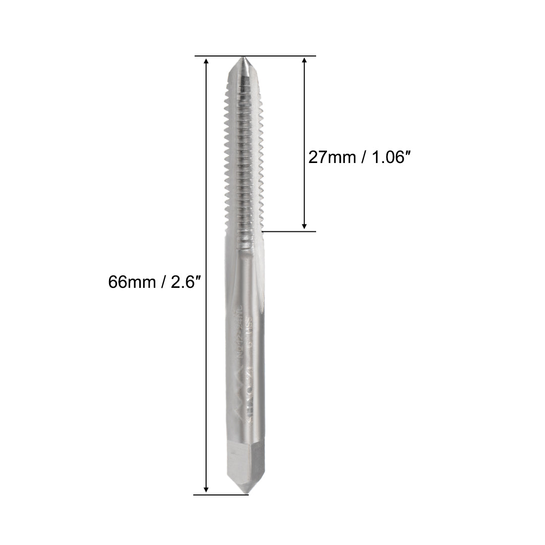 Harfington Machine Tap 12-24 UNC Thread 2B Class 3 Flutes High Speed Steel 2pcs
