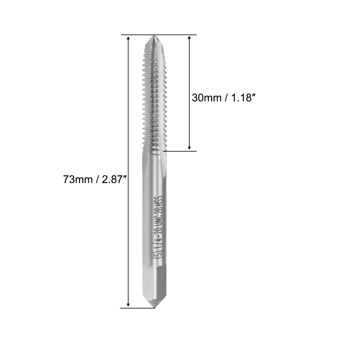 Harfington Machine Tap 1/4-20 UNC Thread 2B Class 3 Flutes High Speed Steel 2pcs