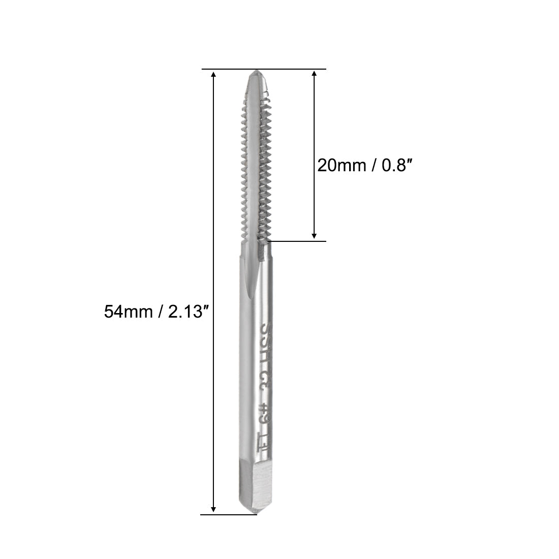 Harfington Machine Tap 6-32UNC Thread 2B Class 3 Flutes High Speed Steel 2pcs