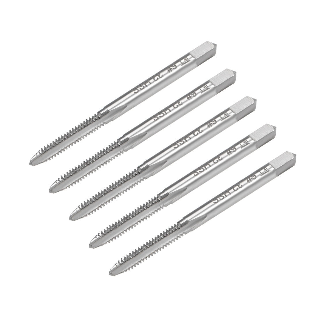 Harfington Machine Tap 6-32 UNC Thread 2B Class 3 Flutes High Speed Steel 5pcs