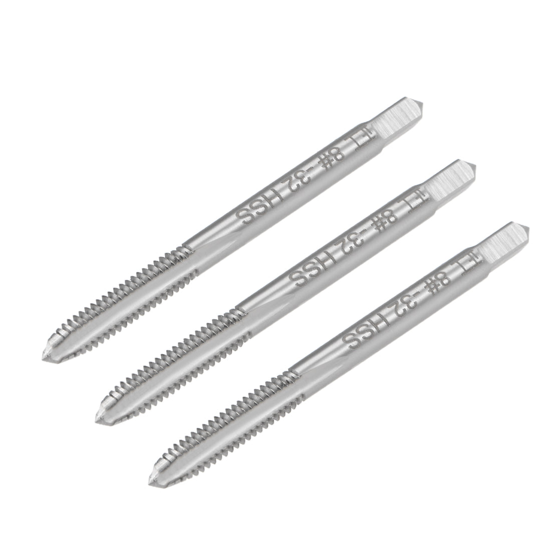 Harfington Machine Tap 8-32 UNC Thread 2B Class 3 Flutes High Speed Steel 3pcs
