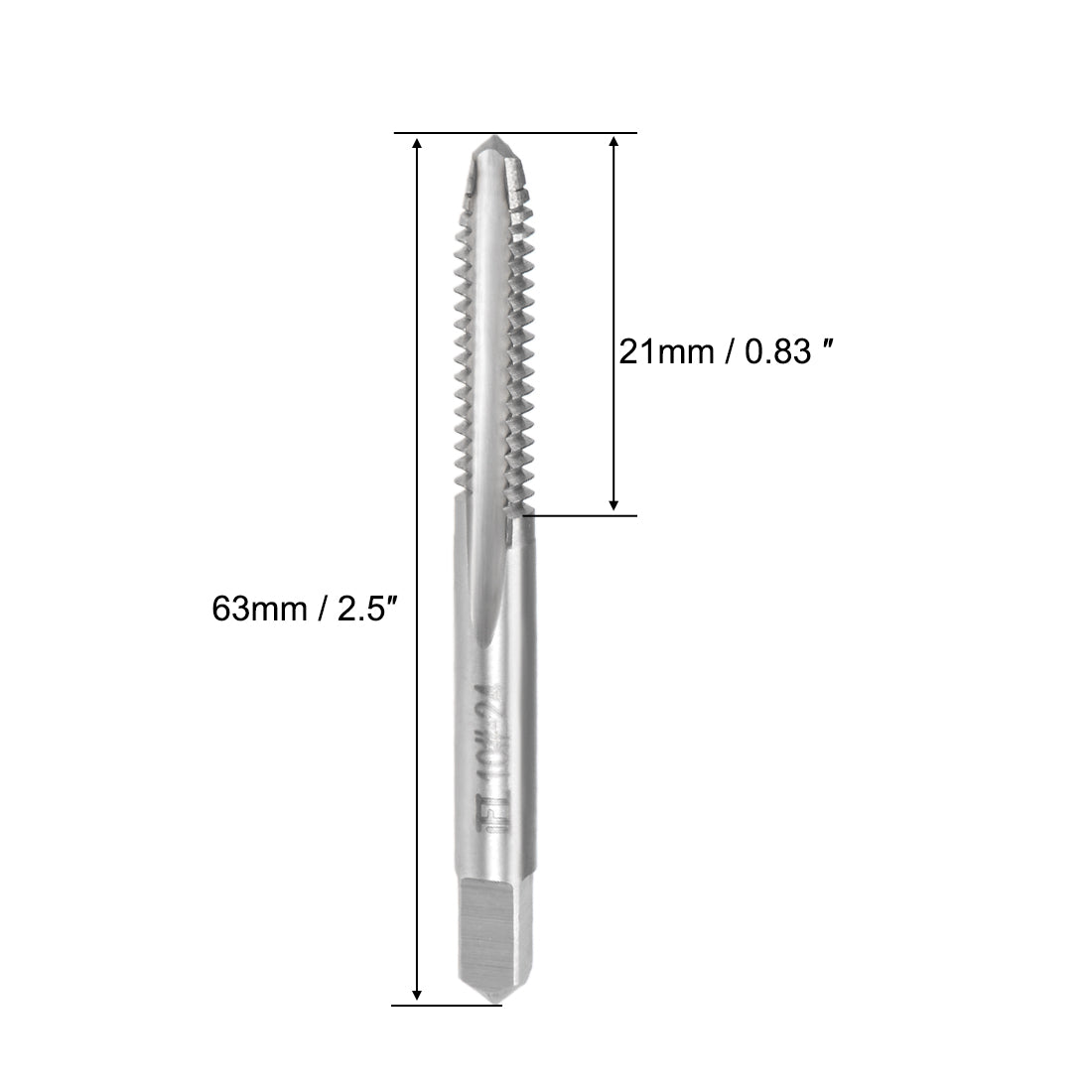 Harfington Machine Tap 10-24 UNC Thread 2B Class 3 Flutes High Speed Steel 3pcs
