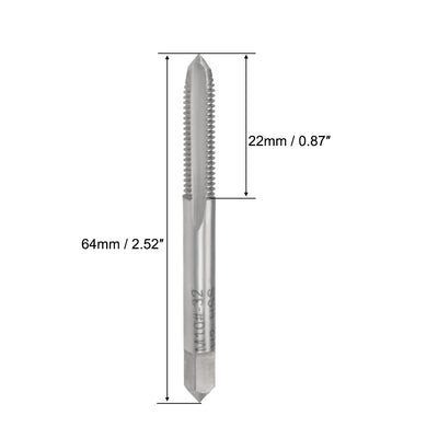 Harfington Machine Tap 10-32 UNF Thread H2 Class 3 Flutes High Speed Steel 3pcs