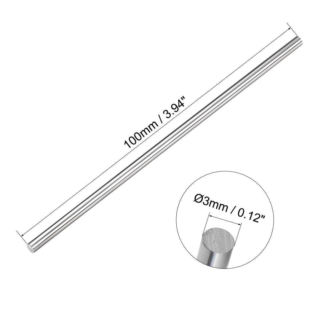 Harfington Tungsten Steel Lathe Round Rod 100mm Length