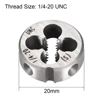 Harfington 1/4-20 UNC Round Dies Machine Thread Threading Dies 0.8" OD Tool Steel
