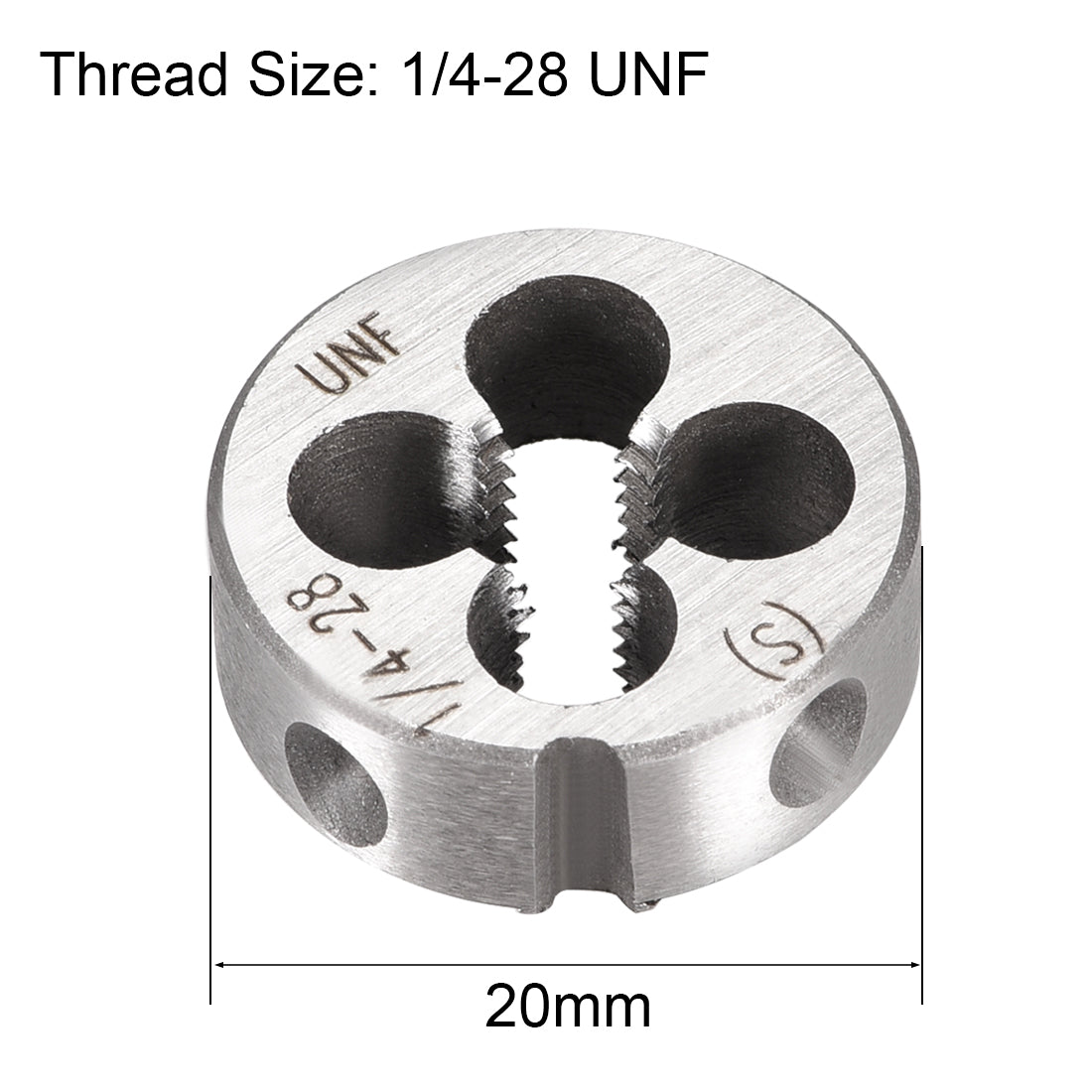 Harfington 1/4-28 UNF Round Dies Machine Thread Threading Dies 0.8" OD Tool Steel
