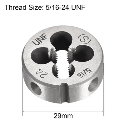 Harfington 5/16-24 UNF Round Dies Machine Thread Threading Dies 1.0" OD Tool Steel