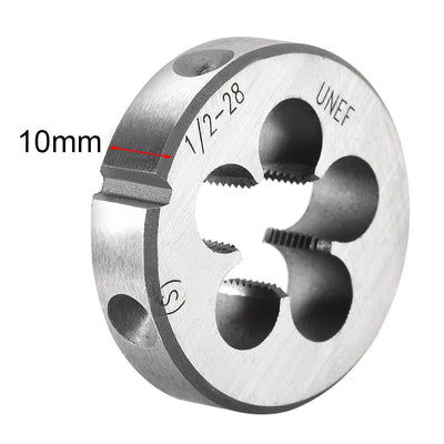 Harfington 1/2-28 UNEF Round Dies Machine Thread Threading Dies 1.5" OD Tool Steel