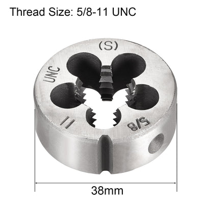 Harfington 5/8-11 UNC Round Dies Machine Thread Threading Dies 1.5" OD Tool Steel