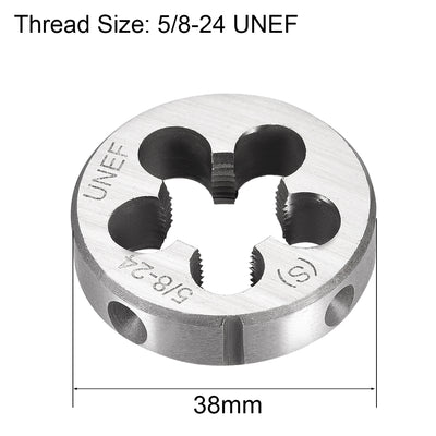 Harfington 5/8-24 UNEF Round Dies Machine Thread Threading Dies 1.5" OD Tool Steel