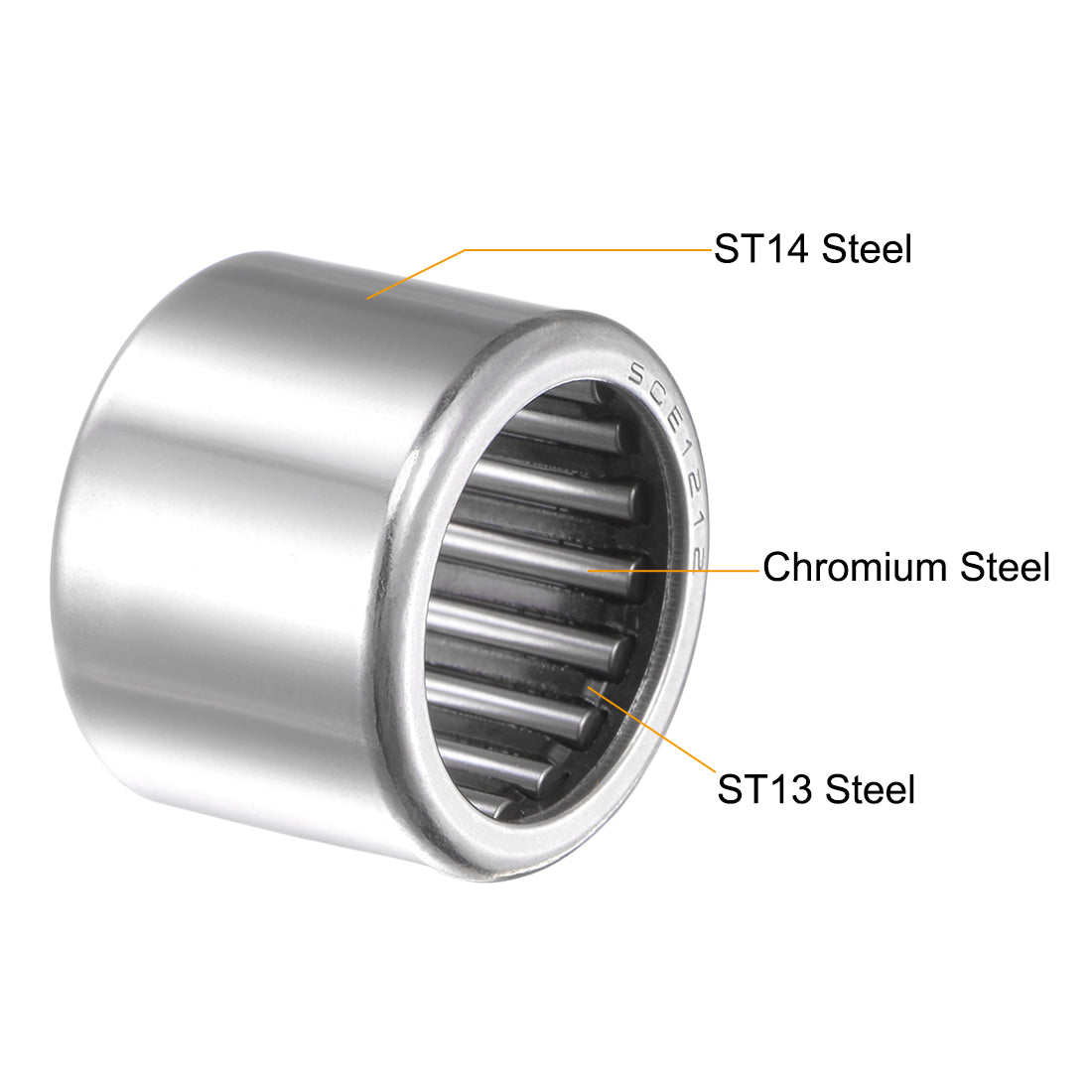 Harfington Needle Roller Bearings, Open End, Stamping Steel Drawn Cup Chrome Steel Rollers, Inch