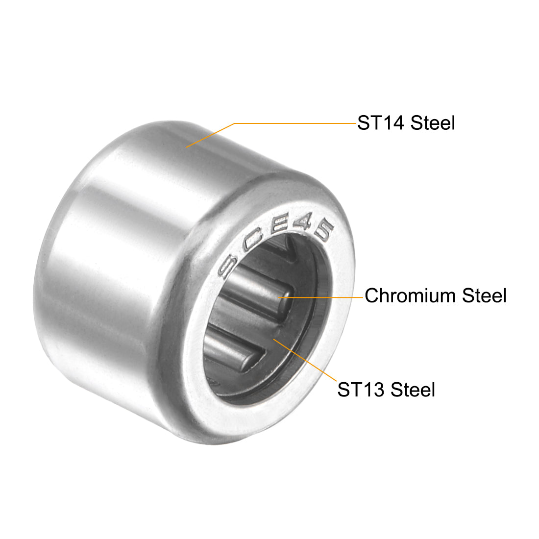 Harfington Needle Roller Bearings, Open End, Stamping Steel Drawn Cup Chrome Steel Rollers, Inch