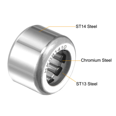 Harfington Uxcell HK Series Needle Roller Bearings, Stamping Steel Drawn Cup Metric