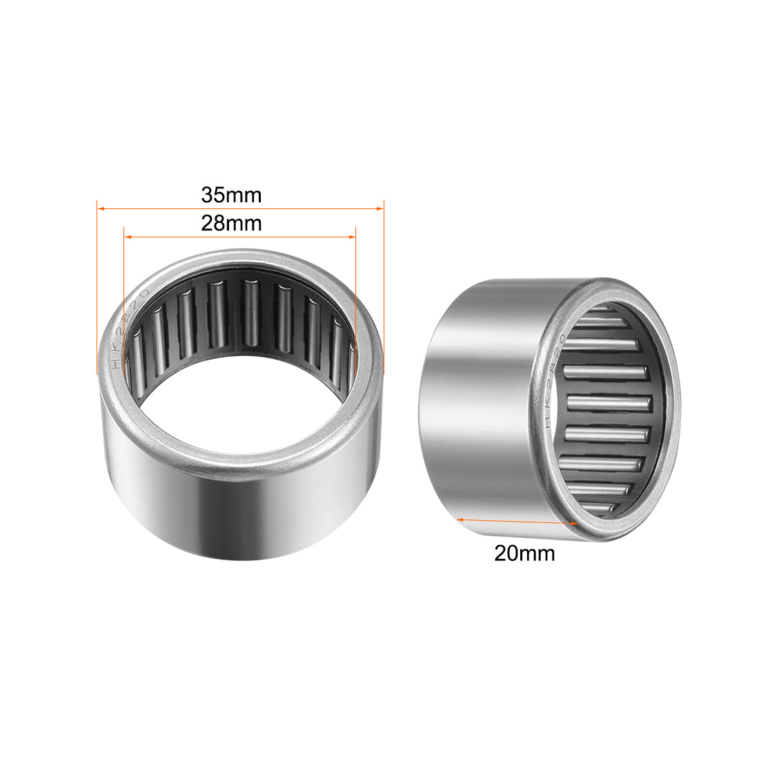 Harfington Needle Roller Bearings, Open End Stamping Steel Drawn Cup, Metric