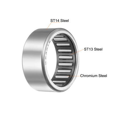 Harfington Needle Roller Bearings, Open End Stamping Steel Drawn Cup, Metric