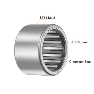 Harfington Needle Roller Bearings, Open End Stamping Steel Drawn Cup, Metric