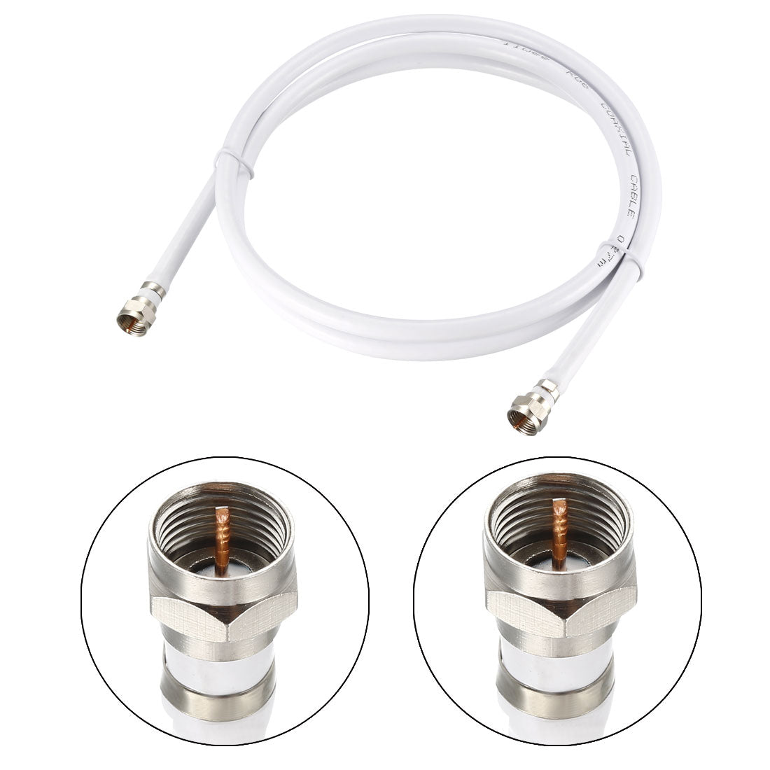 Harfington RG6 Coaxial Cable With F Type Male to F Type Male Connectors