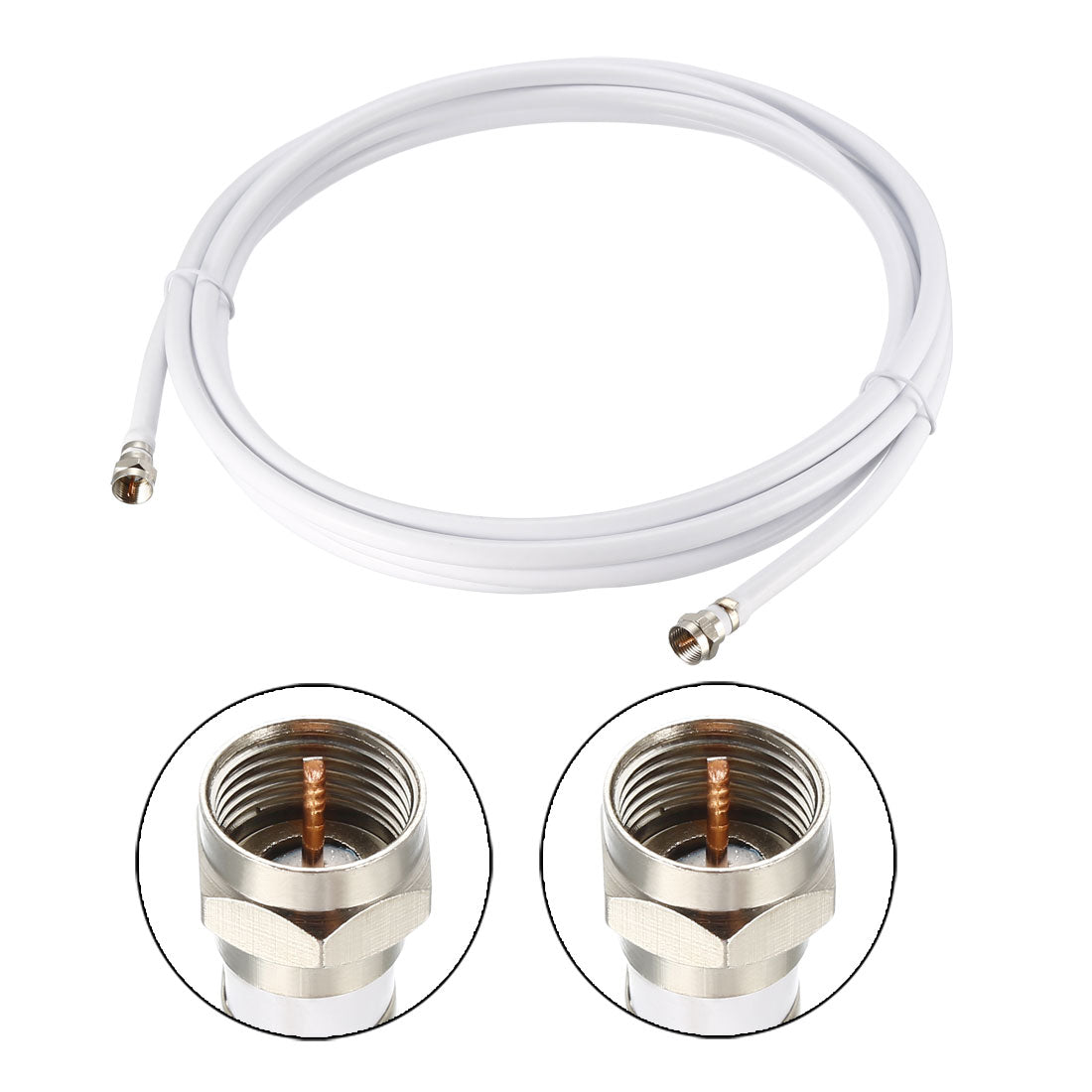 Harfington RG6 Coaxial Cable With F Type Male to F Type Male Connectors