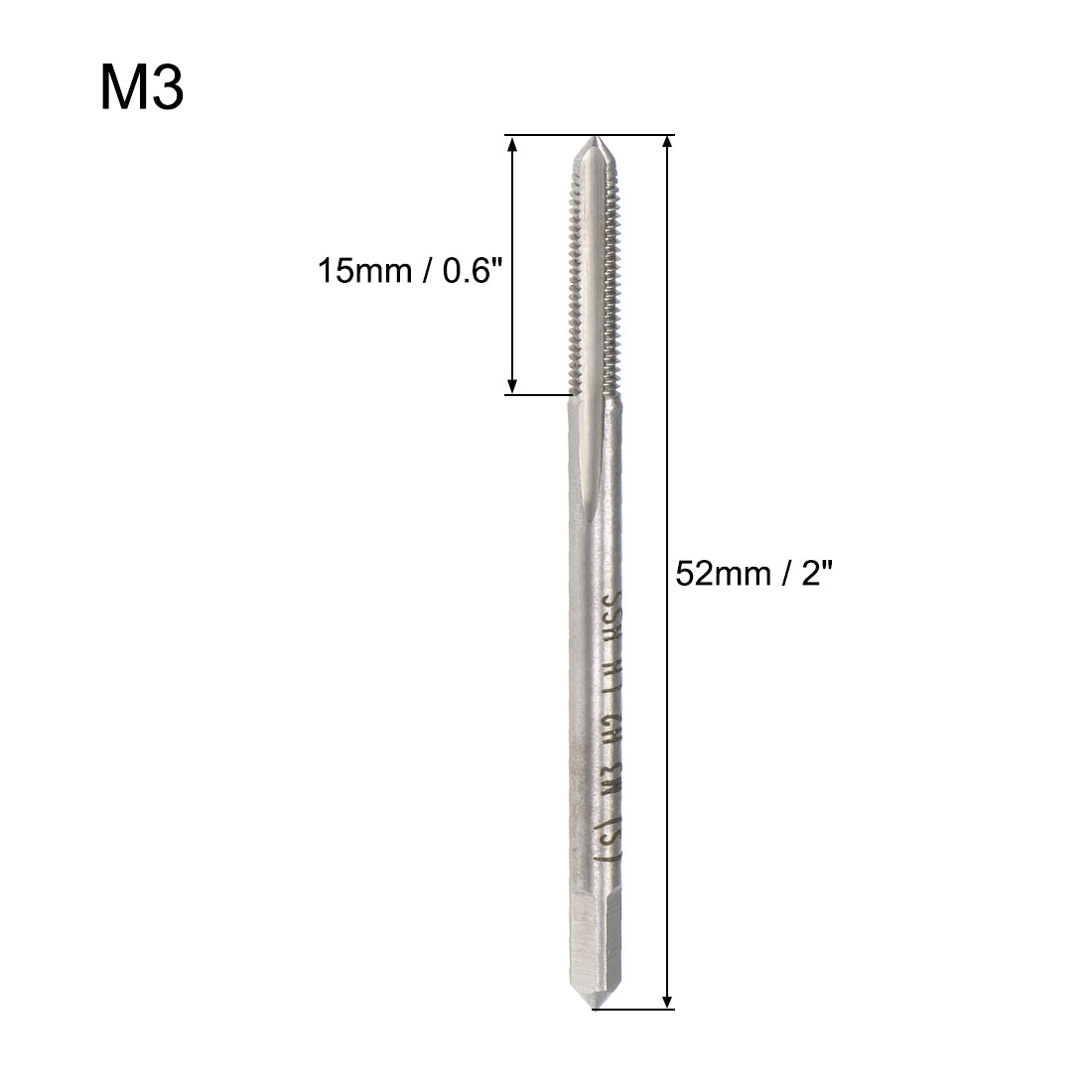 Harfington Metric Machine Tap Left  H2 Accuracy 3 Flutes High Speed Steel