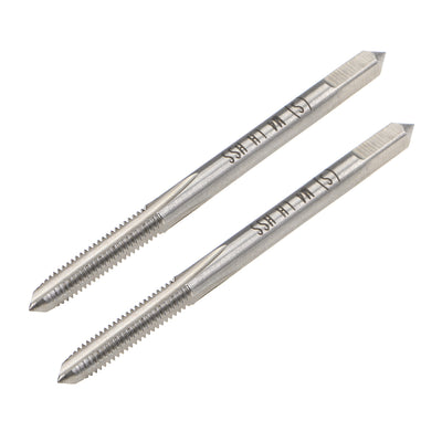 Harfington Metric Machine Tap Left M4 Thread 0.7 Pitch H2 Accuracy 3 Flutes High Speed Steel 2pcs