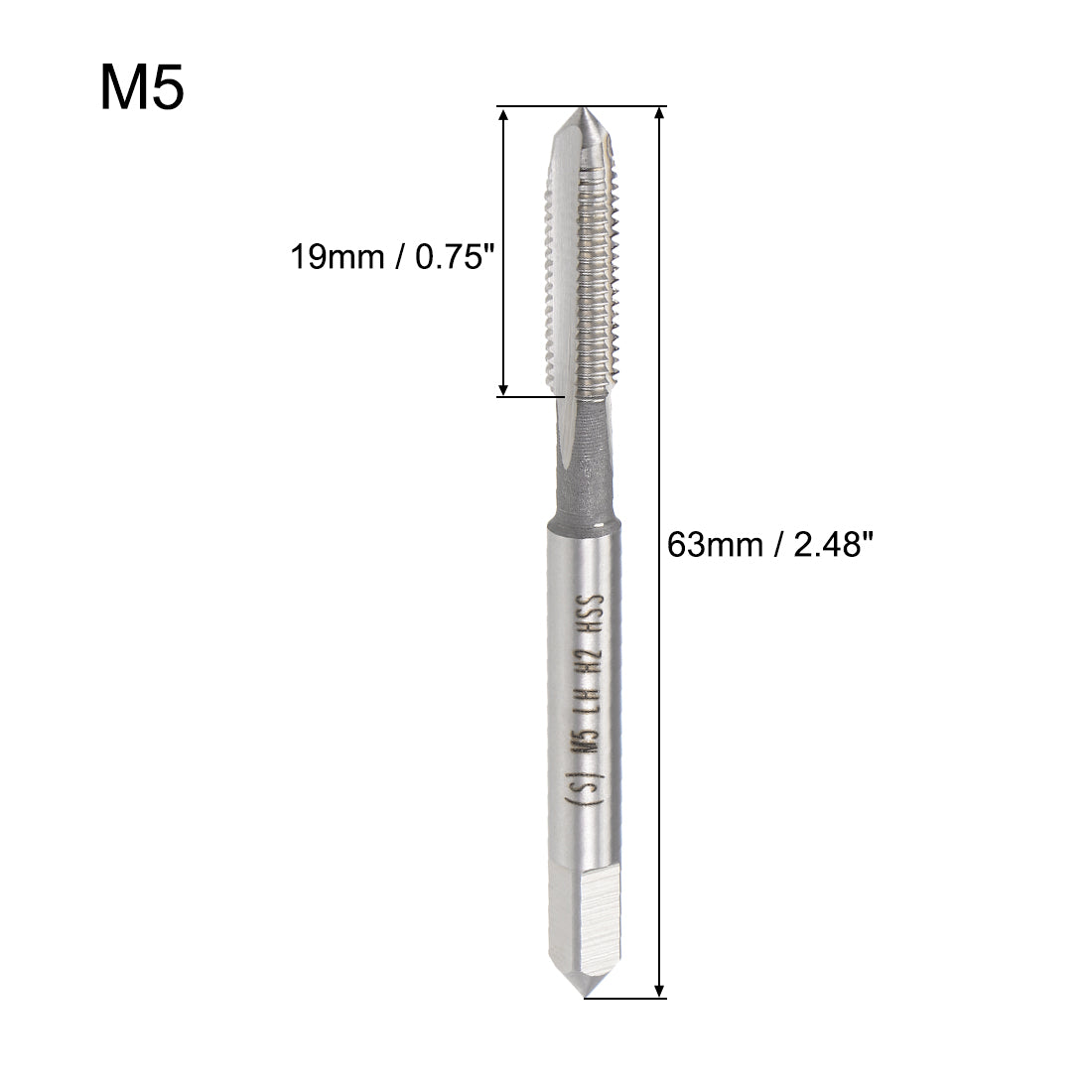 Harfington Metric Machine Tap Left  H2 Accuracy 3 Flutes High Speed Steel