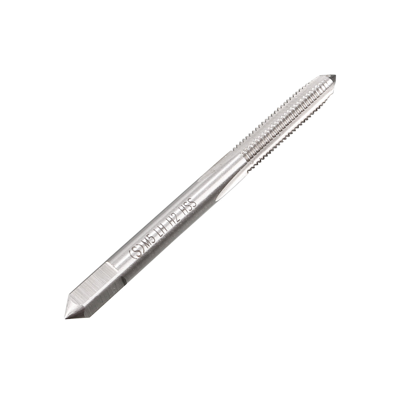 Harfington Metric Machine Tap Left M5 Thread 0.8 Pitch H2 Accuracy 3 Flutes High Speed Steel 2pcs