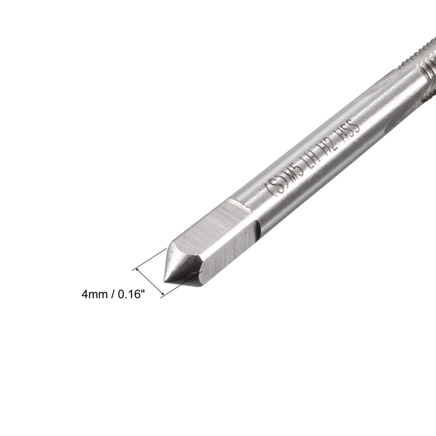 Harfington Metric Machine Tap Left M5 Thread 0.8 Pitch H2 Accuracy 3 Flutes High Speed Steel 2pcs