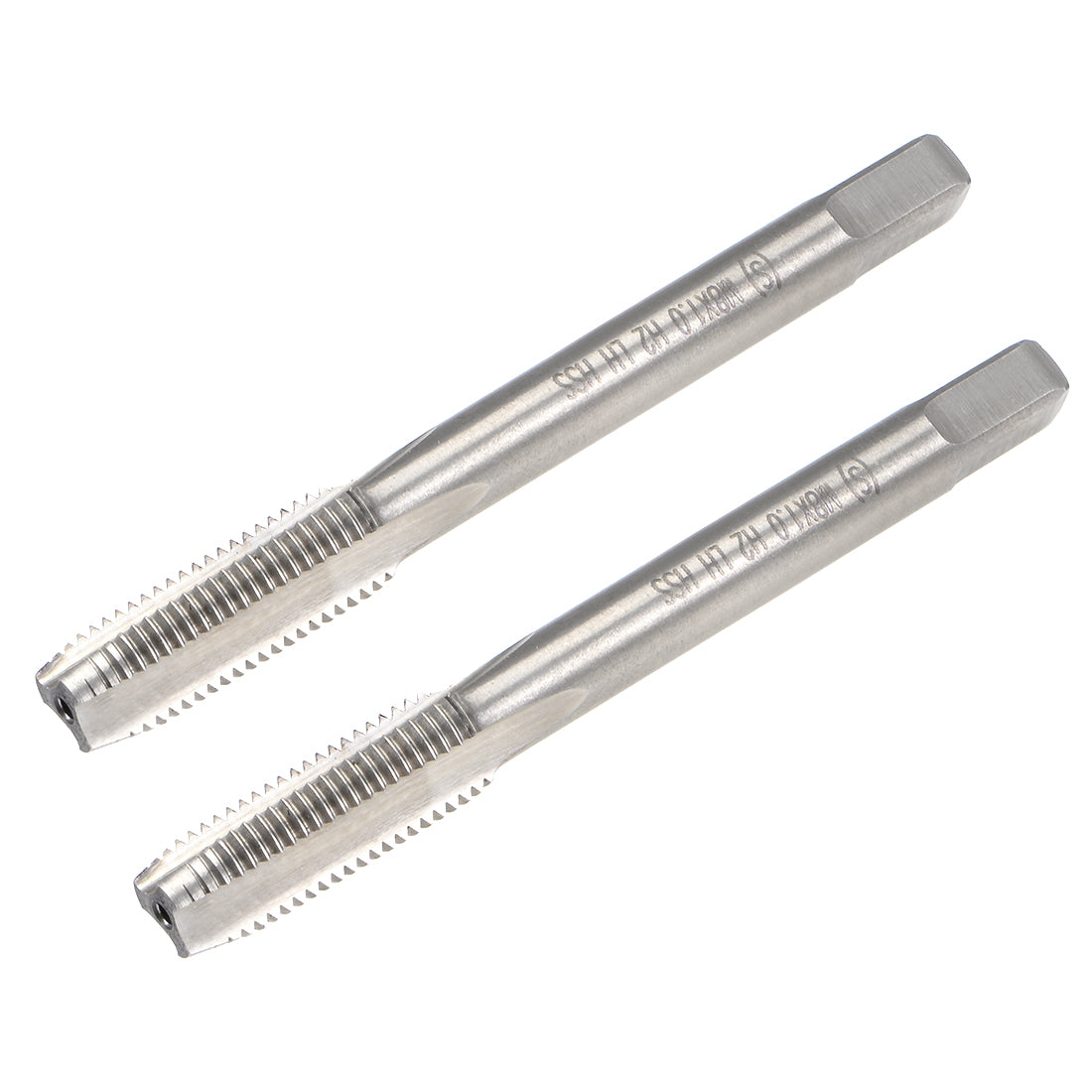 Harfington Metric Machine Tap Left M8 Thread 1 Pitch H2 3 Flutes High Speed Steel 2pcs