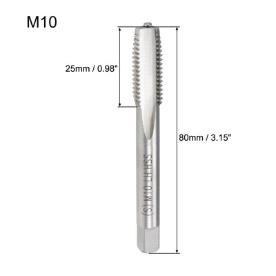 Harfington Metric Machine Tap Left M10 Thread 1.5 Pitch H2 3 Flutes High Speed Steel