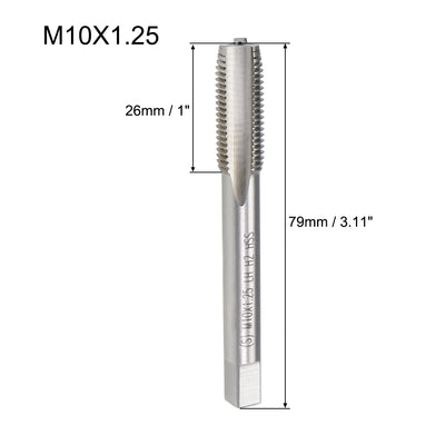 Harfington Metric Machine Tap Left M10 Thread 1.25 Pitch H2 3 Flutes High Speed Steel