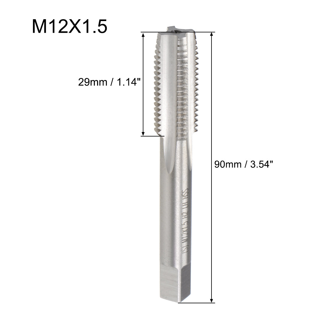 Harfington Metric Machine Tap Left Thread 1 Pitch H2 4 Flutes High Speed Steel