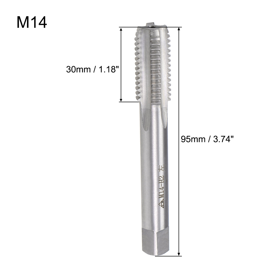 Harfington Metric Machine Tap Left H2 4 Flutes High Speed Steel
