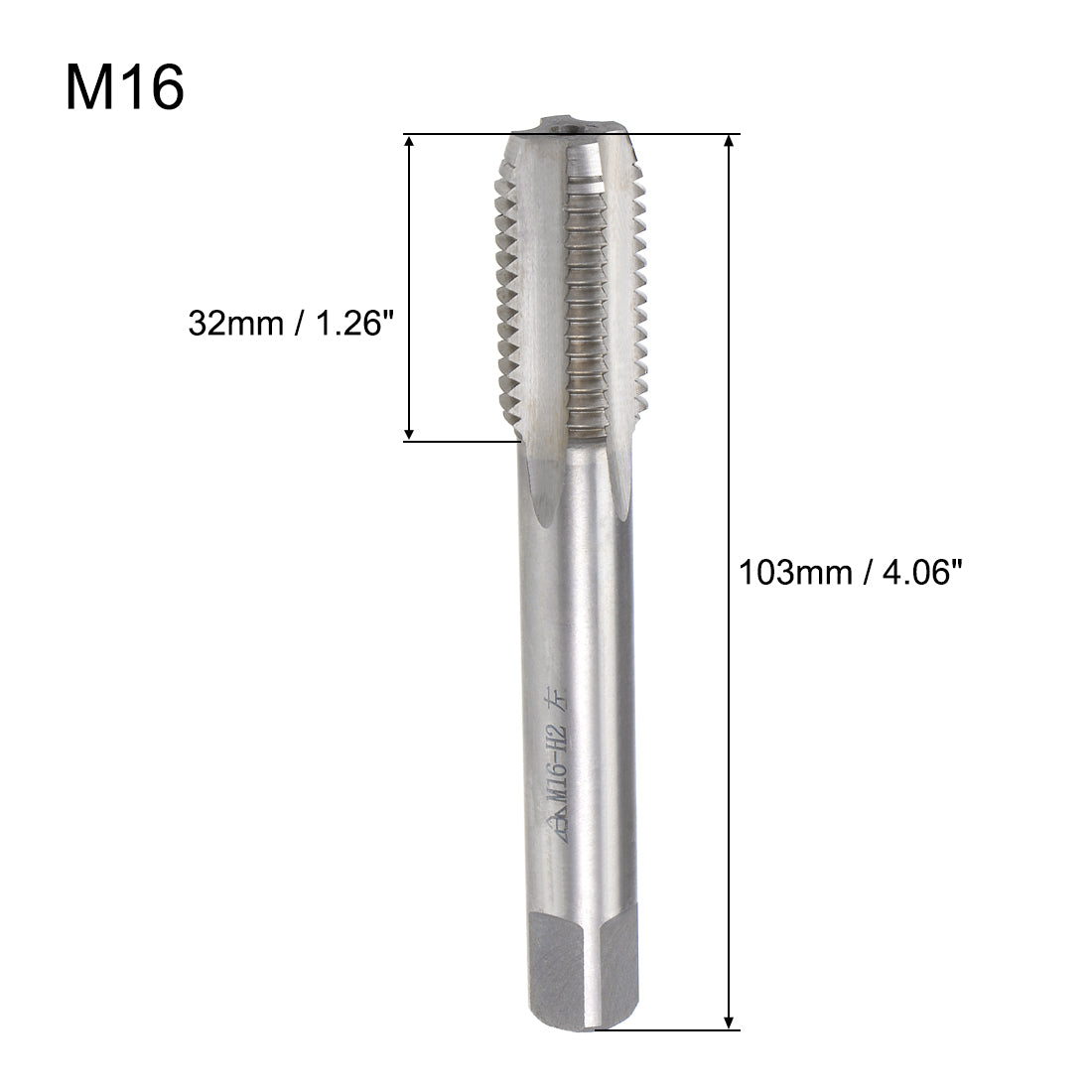 Harfington Metric Machine Tap Left H2 4 Flutes High Speed Steel