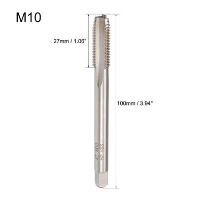Harfington Metric Machine Tap M10 Thread 1.5 Pitch H2 Accuracy 3 Flutes High Speed Steel