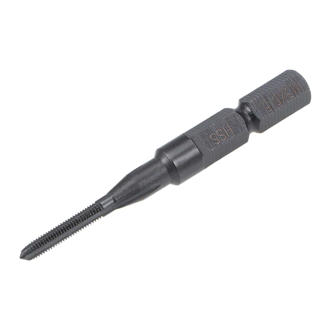 Harfington Metric Machine Tap M3 Thread 0.5 Pitch H2 3 Flutes Hex Shank High Speed Steel