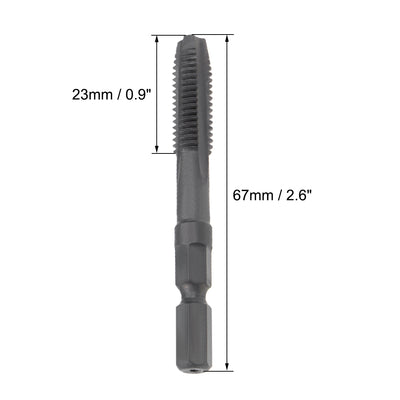 Harfington Metric Machine Tap M8 Thread 1.25 Pitch H2 3 Flutes Hex Shank High Speed Steel
