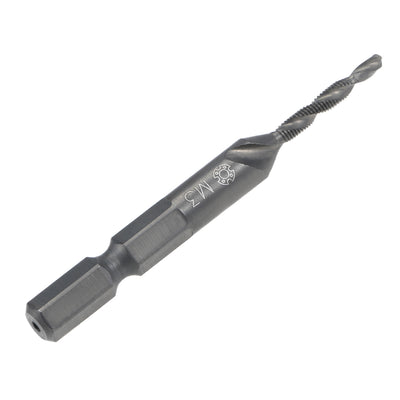 Harfington Metric Spiral Machine Screw Tap Thread Pitch Countersink Drill Bit H2 Hex Shank HSS