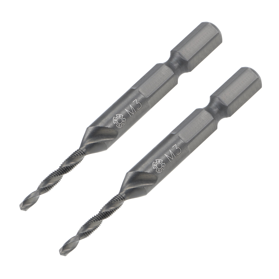 Harfington Metric Spiral Machine Screw Tap Thread Pitch Countersink Drill Bit H2 Hex Shank HSS