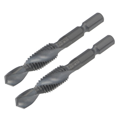 Harfington Metric Spiral Machine Screw Tap Thread Pitch Countersink Drill Bit H2 Hex Shank HSS
