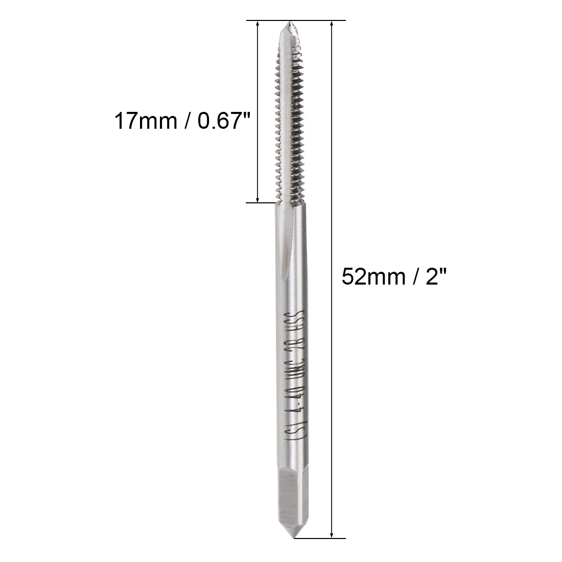 Harfington Machine Tap 4-40UNC Thread Pitch 2B Class 3 Flutes High Speed Steel with Protective Box 2pcs
