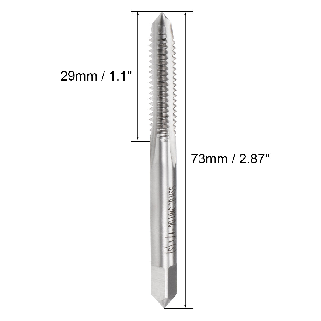 Harfington Machine Tap 1/4-20UNC Thread Pitch 2B Class 3 Flutes High Speed Steel 2pcs