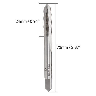 Harfington Machine Tap 1/4-28 UNF Thread Pitch 2B Class 3 Flutes High Speed Steel 2pcs