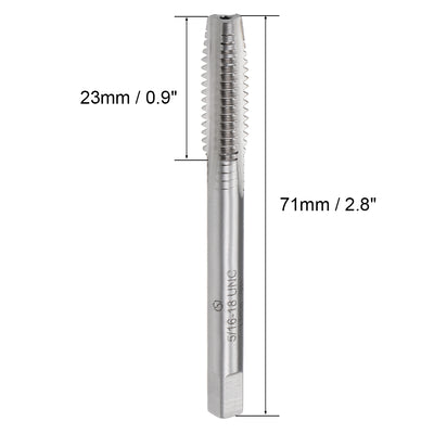 Harfington Machine Tap 5/16-18 UNC Thread 2B Class 3 Flutes High Speed Steel
