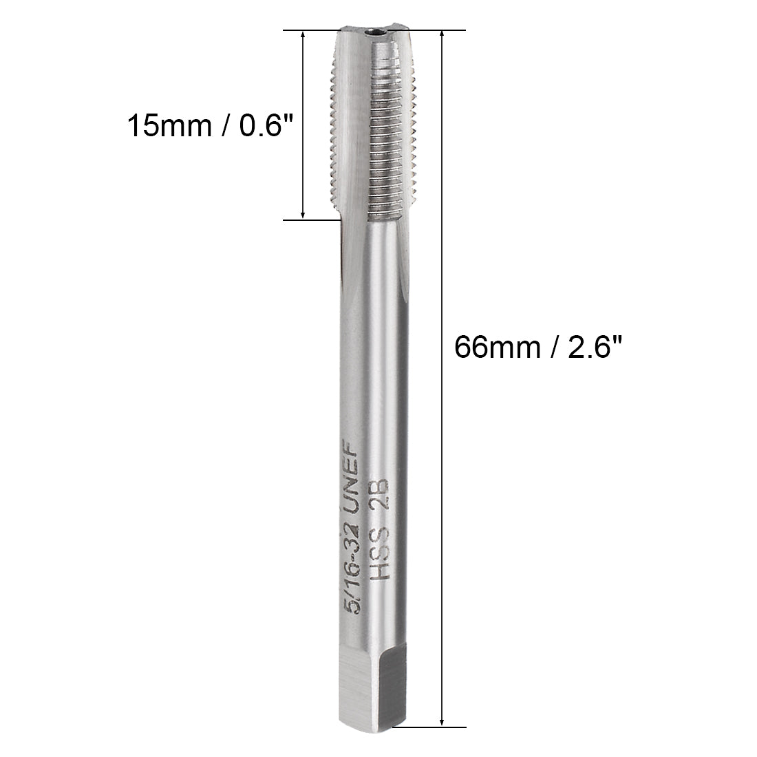 Harfington Machine Tap 5/16-32 UNEF Thread Pitch 2B Class 3 Flutes High Speed Steel