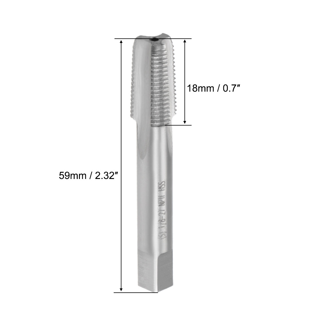 Harfington Machine Tap 1/8-27 NPTF Straight Pipe Thread 3 Flutes High Speed Steel