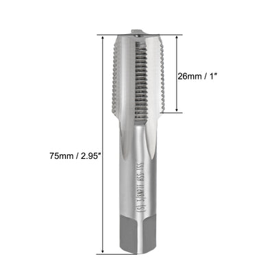 Harfington Machine Tap 3/8-18 NPTF Straight Pipe Thread 4 Flutes High Speed Steel