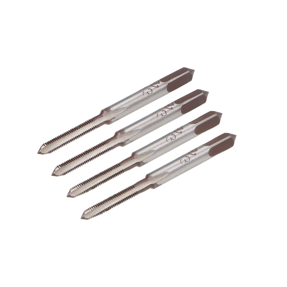 Harfington Metric Hand Tap M3 Thread 0.5 Pitch 3 Straight Flutes H2 Alloy Tool Steel 2 Pairs