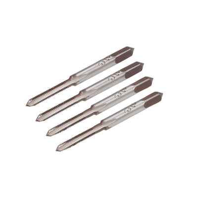 Harfington Metric Hand Tap M3 Thread 0.5 Pitch 3 Straight Flutes H2 Alloy Tool Steel 2 Pairs