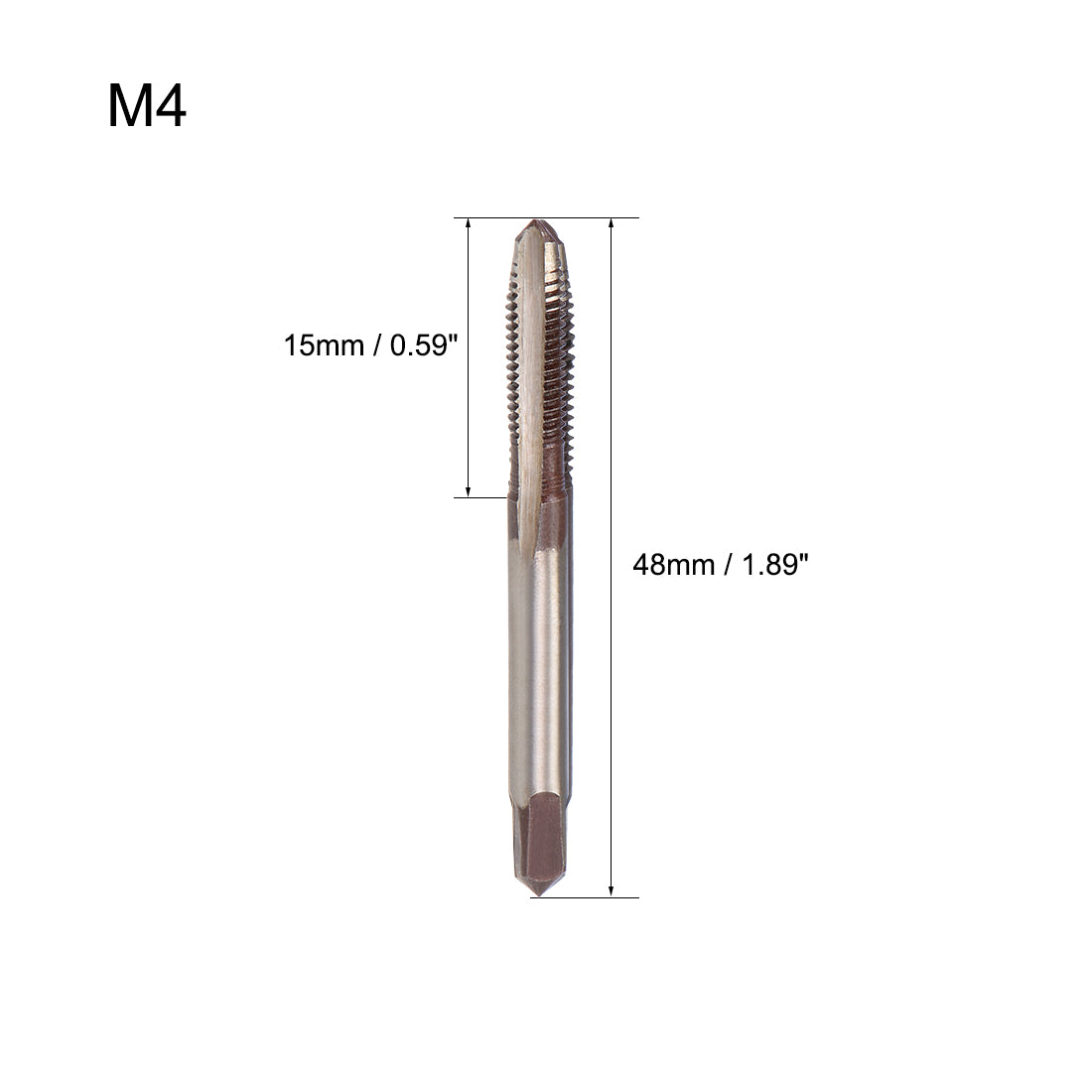 Harfington Metric Hand Tap M4 Thread 0.7 Pitch 3 Straight Flutes H2 Alloy Tool Steel 2 Pairs