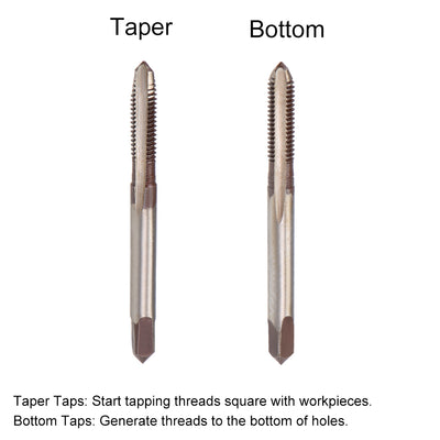 Harfington Metric Hand Tap M4 Thread 0.7 Pitch 3 Straight Flutes H2 Alloy Tool Steel 2 Pairs